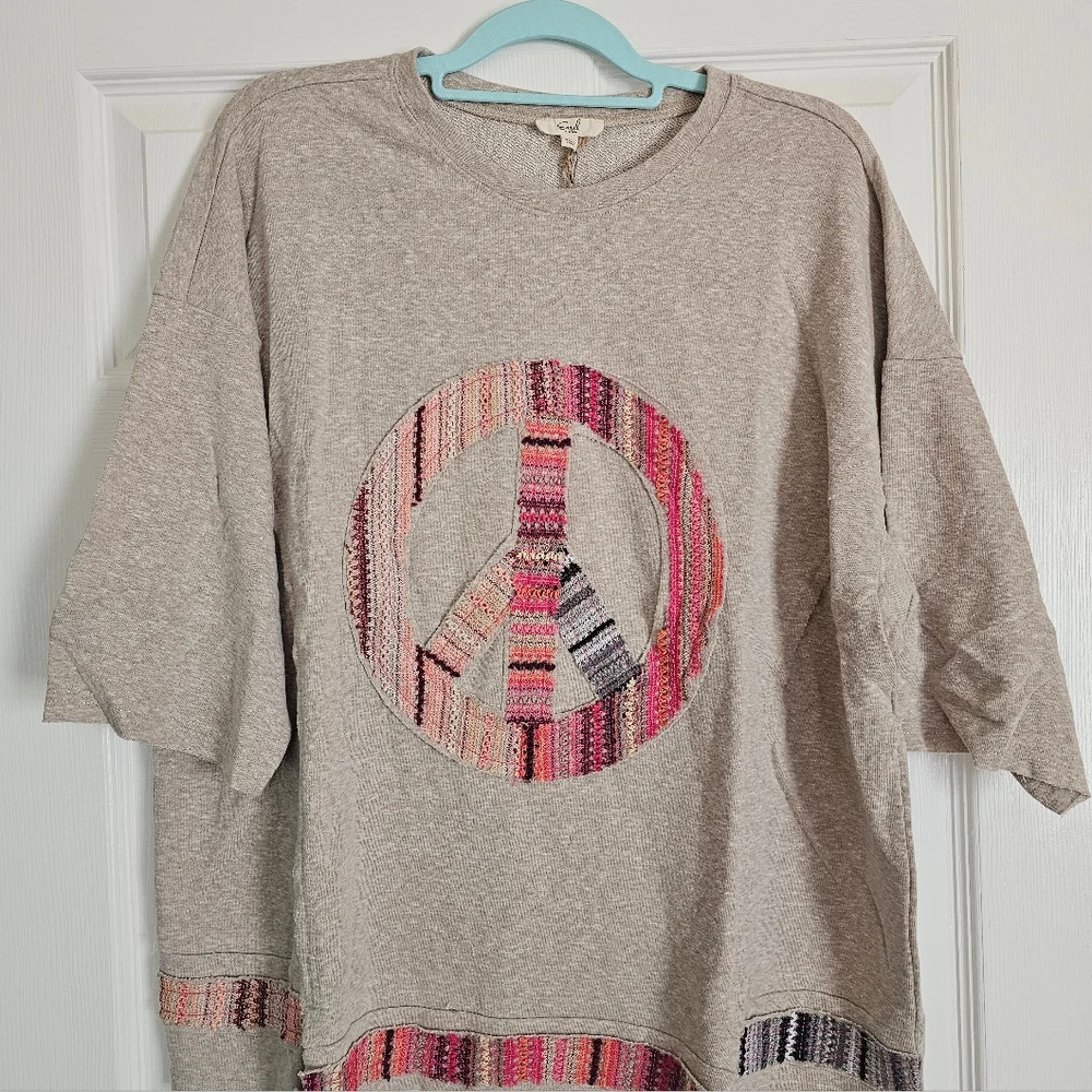 NWT Three Bird Nest Easel Peace of Mind crochet embroidered half-length sleeves - Picture 9 of 17